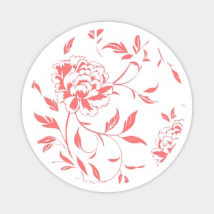 Simple Minimalist pink flower pattern Magnet